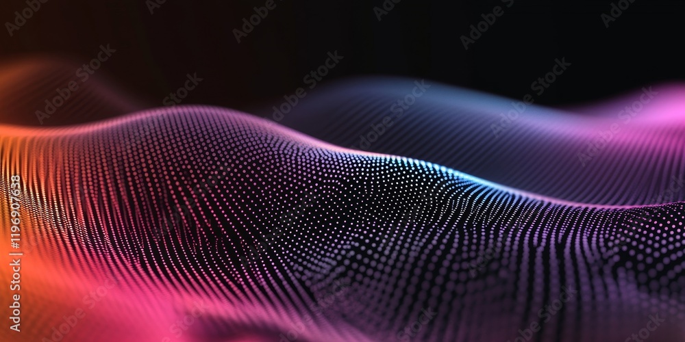 Aufkleber abstract dot point connect with gradient line and aesthetic intricate wave line design , internation