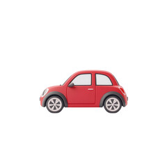 Fototapeta premium A stylish red car standing out with a sleek design and modern features., isolated on a transparent background.