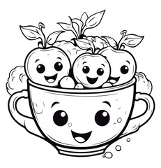 Obraz premium Coloring book for kids Tomato vector.