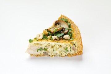 Gourmet Mushroom and Chicken Quiche with Hazelnuts