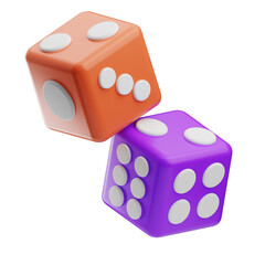 Colorful Orange and Purple Dice