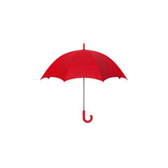 A vibrant red umbrella, perfect for rainy days or artistic photography., isolated on a transparent background.