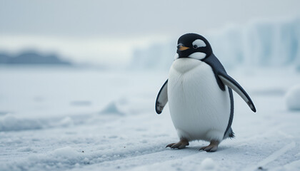 Obraz premium Penguin on ice