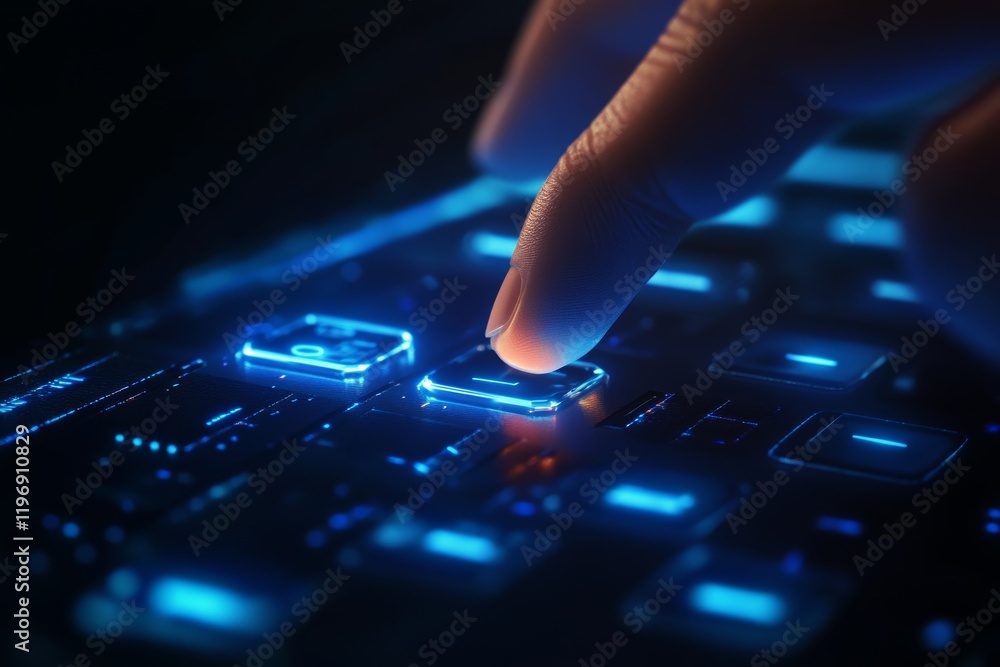 Aufkleber press enter button on the keyboard computer shield cyber key lock security system abstract technolog