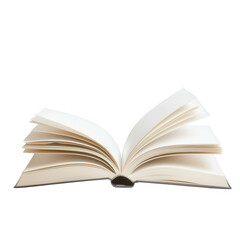 Fototapeta premium An open book displaying blank pages, perfect for notes, sketches, or creative writing., isolated on a transparent background.