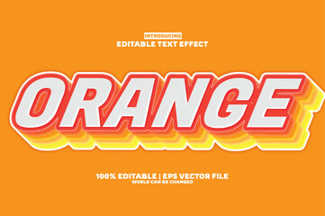 Orange editable text effect in modern trend style