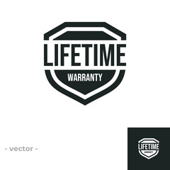 Lifetime Warranty logo icon isolated on white background. Vector illustrations are made with vector-based software, not AI generated results.