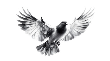 Naklejka premium Bird in flight with spread wings on white background