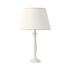 Elegant white table lamp enhancing the aesthetic of a modern home interior., isolated on a transparent background.