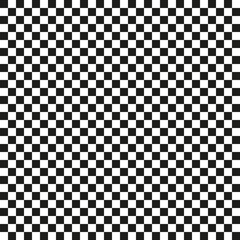 Fototapeta premium A black and white checkered pattern with geometric squares, resembling a chessboard or tile design, ideal for a seamless, 3D-style wallpaper or floor pattern