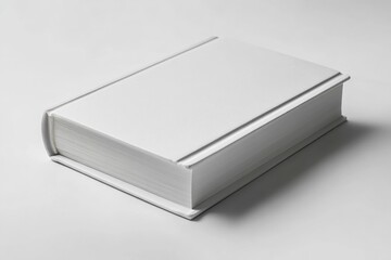 Fototapeta premium A white book sits alone on a table, perfect for educational or literary themes