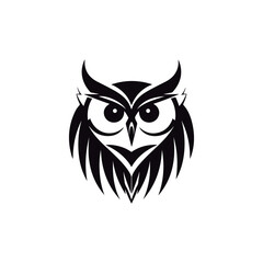 Naklejka premium Cute cartoon owl Black and white vector illustration for coloring book.