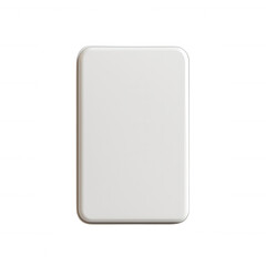Minimalist white portable charger for electronic devices, sleek and modern design., isolated on a transparent background.