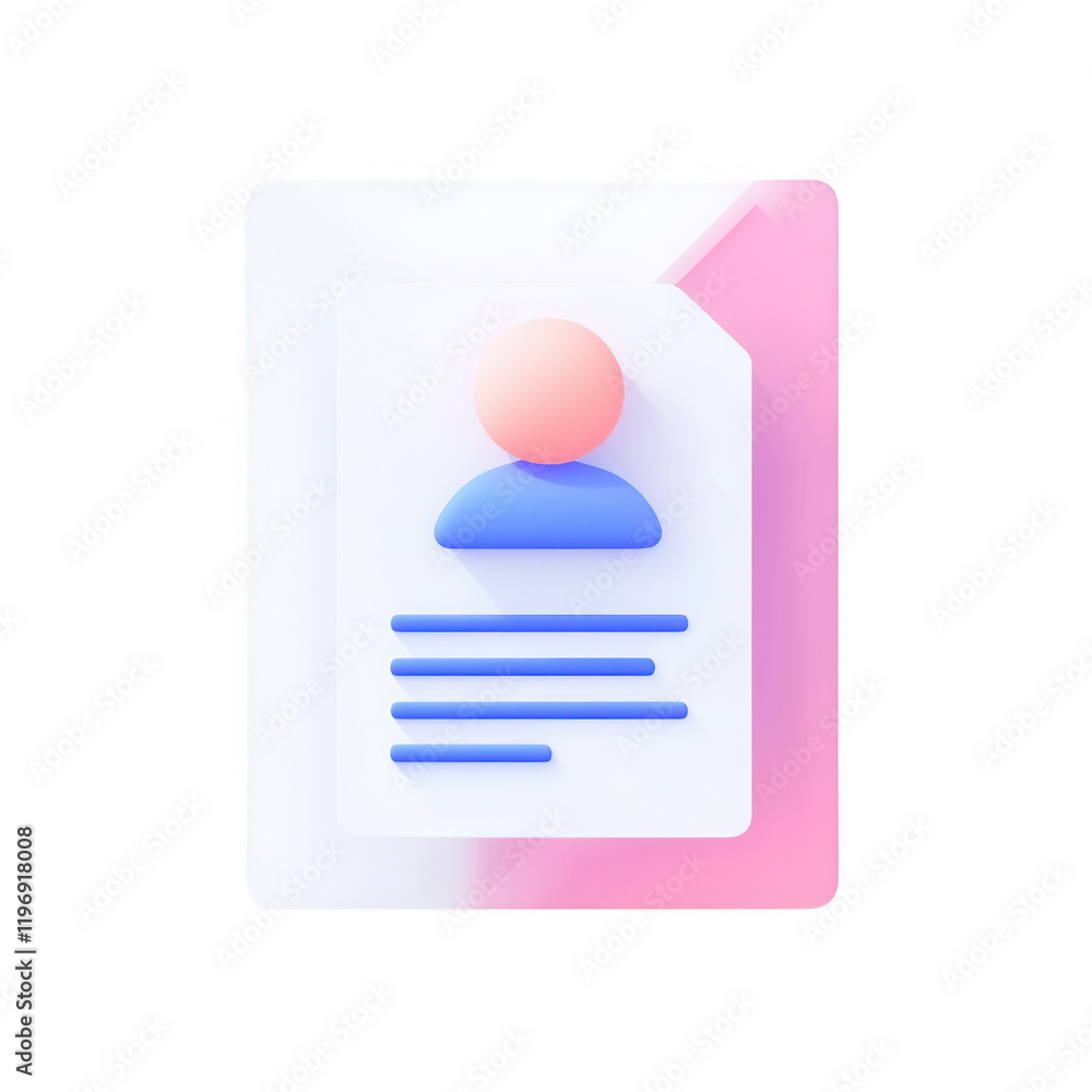 Poster modern graphic representation of a user profile with personal details and data., isolated on a trans