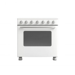 Fototapeta premium Modern white kitchen stove with oven, perfect for culinary creations and home cooking., isolated on a transparent background.