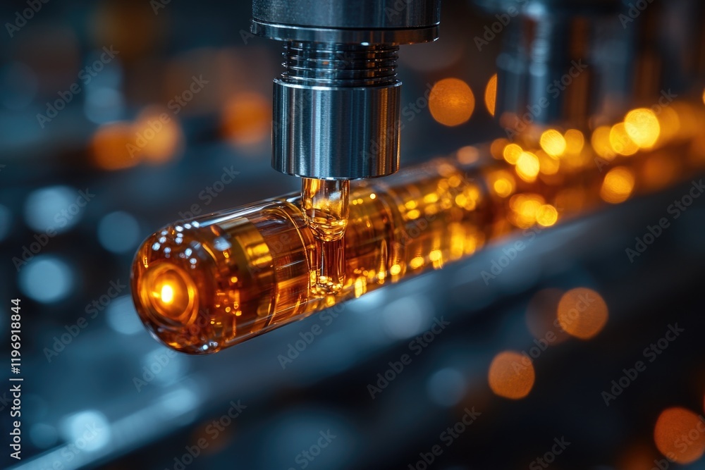 Poster close-up shot of a machine with illuminated components