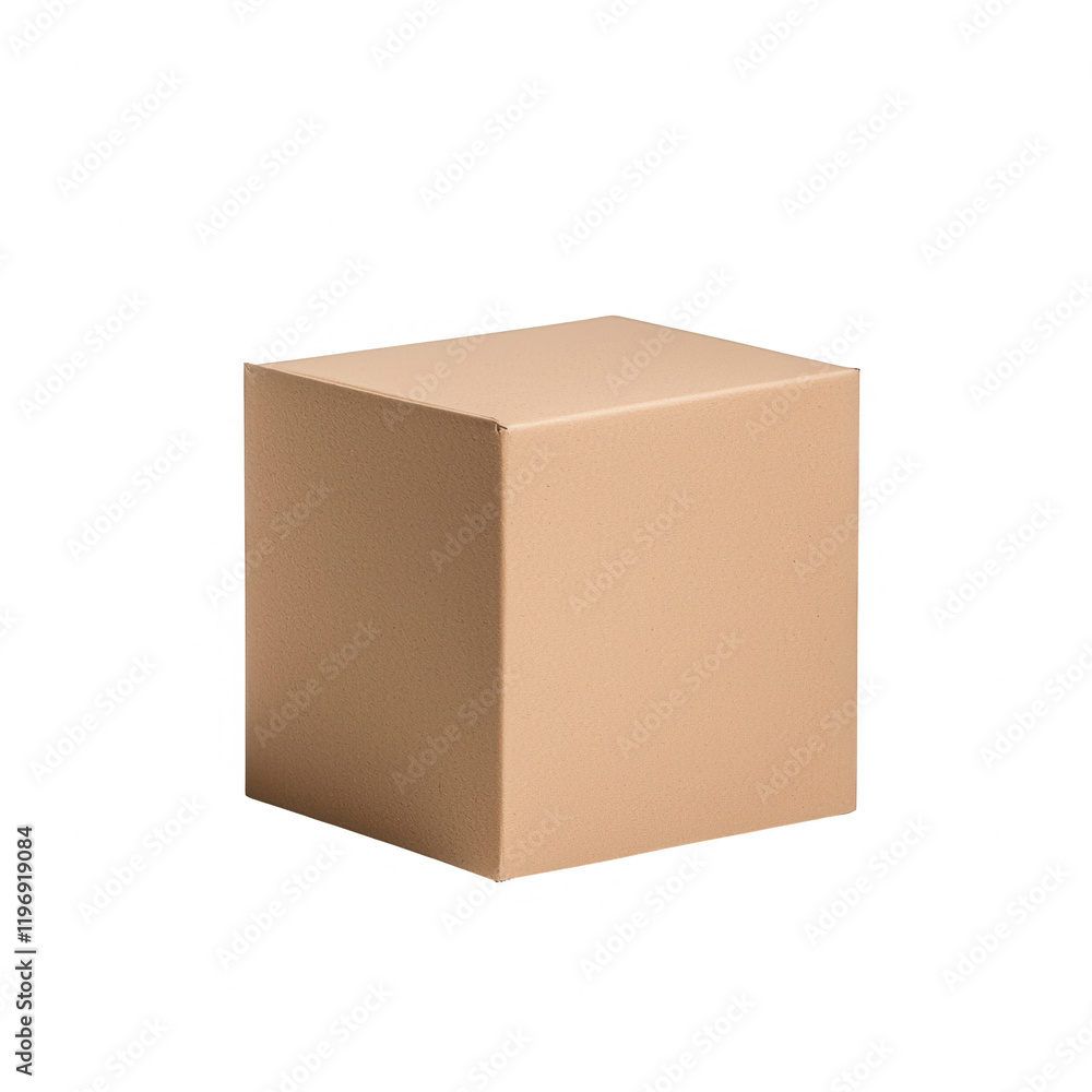 Poster simple brown cube for design projects and creative uses, versatile and stylish., isolated on a trans
