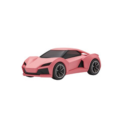 Stylish pink modern car design ideal for futuristic automotive concepts., isolated on a transparent background.