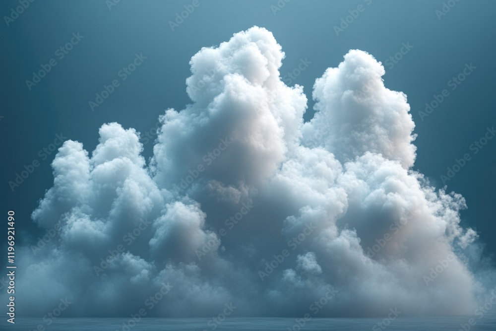 Poster clouds floating in the air, various shapes and sizes