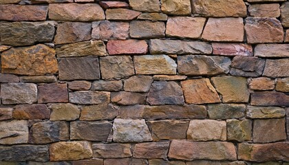 Fototapeta premium GeRustic Natural Stone Wall Texture – Authentic Earth-Toned Mosaic for Interior and Exterior Design, Garden Pathways, Accent Walls, and Architectural Projects