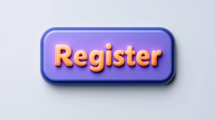 A button with the word "Register" in bold, playful font, set against a purple background, suggesting a call to action for signing up or joining.