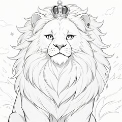 Obraz premium lion cartoon isolated on white