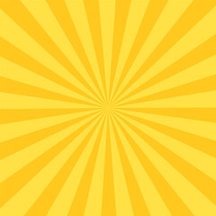 Yellow banner with Sun rays, lines background, light