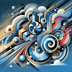 Bold Abstract Technology Illustration	