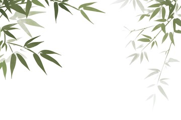 Serene Bamboo Leaves Art Print