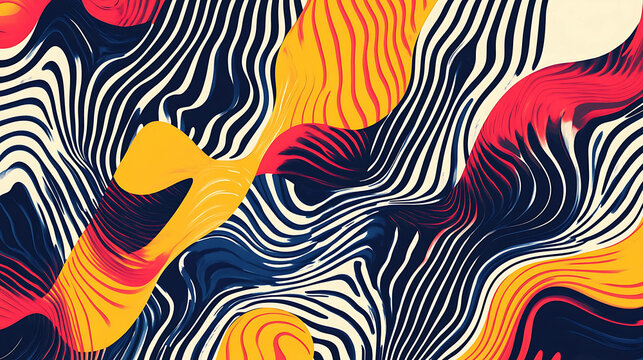 Abstract geometric pattern with bold colors and dynamic lines