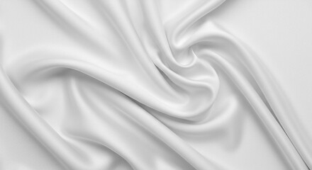 Obraz premium Elegant White Silk Fabric Drape Soft Texture Smooth Surface Luxury Textile Background