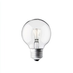 Minimalistic Light Bulb Cut-Out on White Background, Simple, Clean, Innovation, Bright Ideas, Modern Design