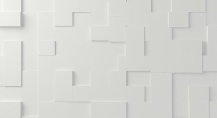 Abstract White Geometric 3D Cube Pattern Background Texture