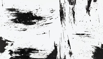 Black and white Grunge background.  Abstract monochrome vector texture. Grunge Texture Vector Isolated on White Background. Background of cracks, scuffs, chips, stains, ink spots, lines. EPS10.