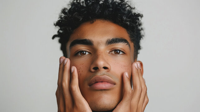 Modern Grooming: A Fashionable Man Highlighting Men's Facial Care Product