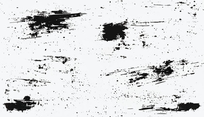 Black and white Grunge background.  Abstract monochrome vector texture. Grunge Texture Vector Isolated on White Background. Background of cracks, scuffs, chips, stains, ink spots, lines. EPS10.