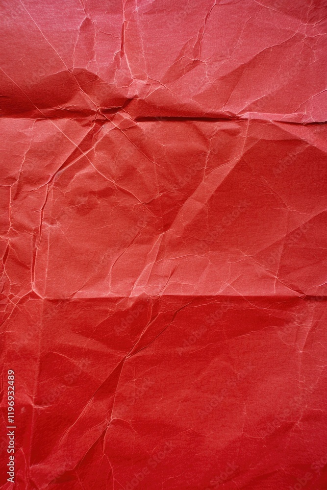 Poster red paper with a rough texture. the paper is crumpled and torn, giving it a worn and aged appearance