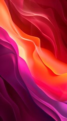 Obraz premium Abstract Flowing Waves of Vibrant Pink, Orange, and Red Tones in Dynamic Design