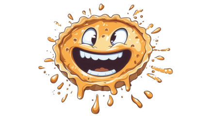 April Fools’ Day Vector Concept of a Pie Splattering on a Face, transparent background, isolated on white, PNG file