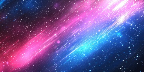 Naklejka premium Pink and blue light streaks, cosmic background, design element