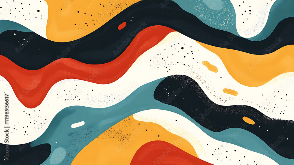 Poster abstract colorful waves in dynamic patterns, showcasing vibrant hues and textures for creative desig