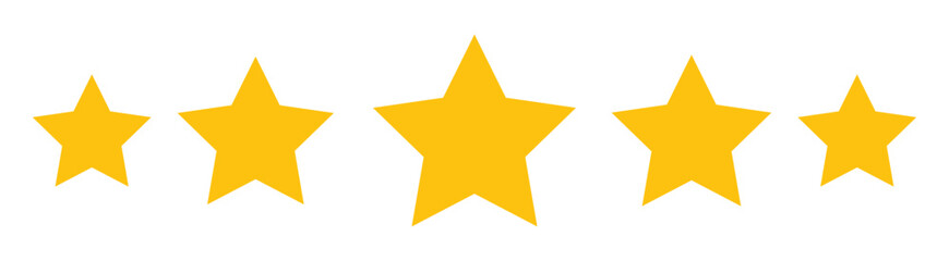 Five stars icon Vector . Five stars customer product rating review flat icon for apps and websites