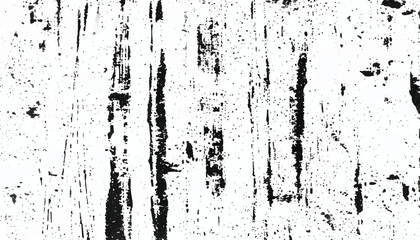Black and white Grunge background.  Abstract monochrome vector texture. Grunge Texture Vector Isolated on White Background. Background of cracks, scuffs, chips, stains, ink spots, lines. EPS10.