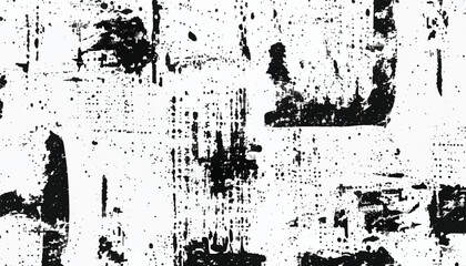 Black and white Grunge background.  Abstract monochrome vector texture. Grunge Texture Vector Isolated on White Background. Background of cracks, scuffs, chips, stains, ink spots, lines. EPS10.