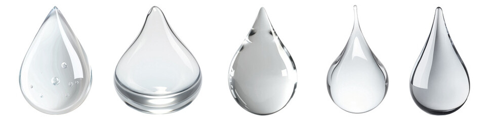 Fototapeta premium Water drop png cut out element set, transparent background