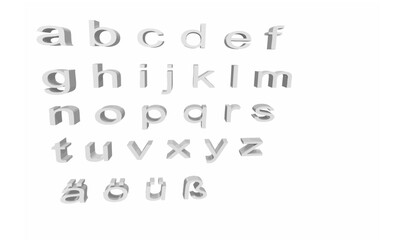 vector alphabet set 3d
