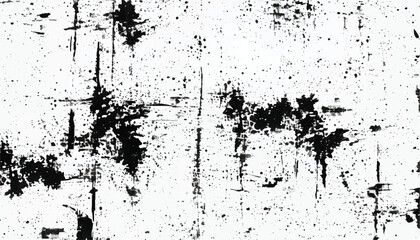 Black and white Grunge background.  Abstract monochrome vector texture. Grunge Texture Vector Isolated on White Background. Background of cracks, scuffs, chips, stains, ink spots, lines. EPS10.