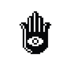 pixel hamsa hand icon vector pixel art spirituality eye for 8 bit game