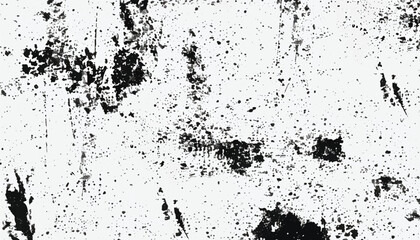 Black and white Grunge background.  Abstract monochrome vector texture. Grunge Texture Vector Isolated on White Background. Background of cracks, scuffs, chips, stains, ink spots, lines. EPS10.