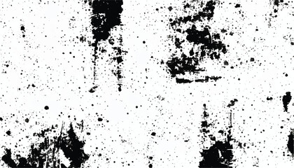 Black and white Grunge background.  Abstract monochrome vector texture. Grunge Texture Vector Isolated on White Background. Background of cracks, scuffs, chips, stains, ink spots, lines. EPS10.